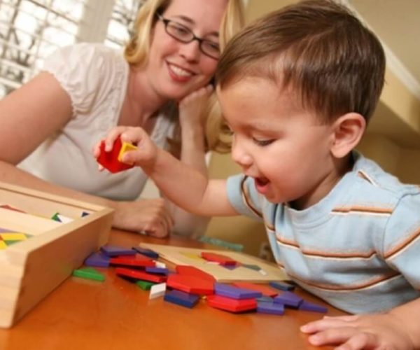 child with blocks