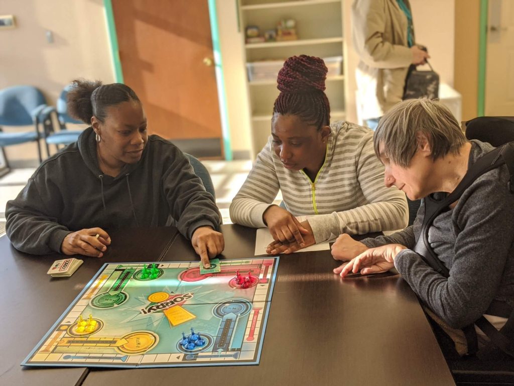playing a board game