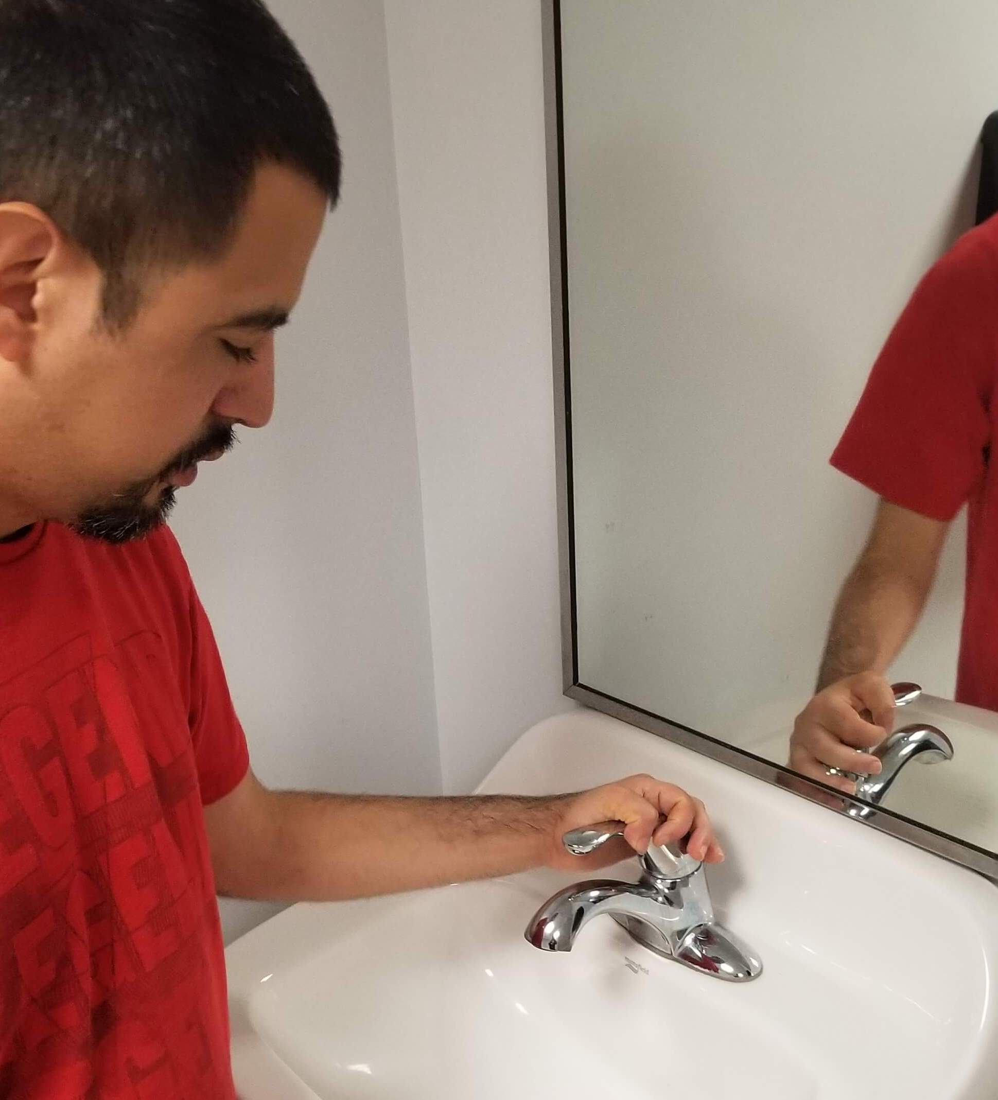 participant at sink