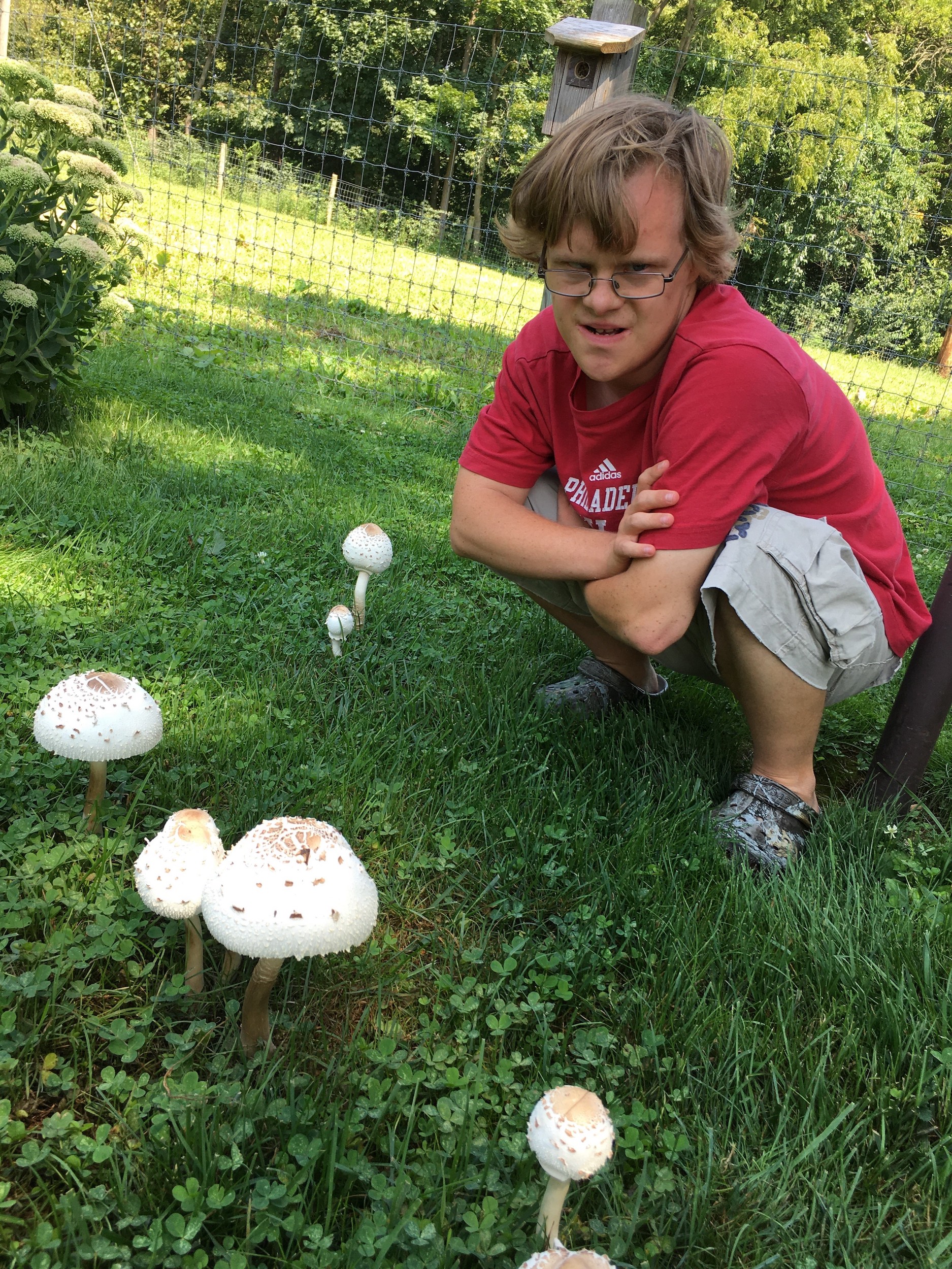Josh Zimmerman with mushrooms