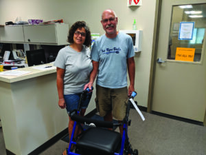 mature couple with rollator