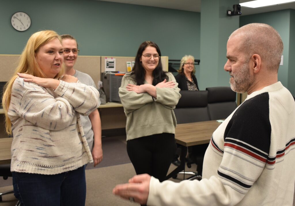 group learning the macarena